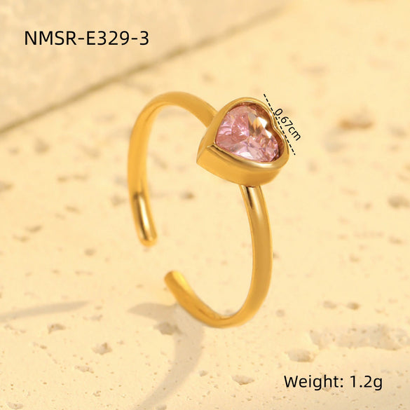 Ring Stainless Steel Geometric Light Luxury Electroplating Jewelry For Women