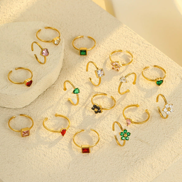 Ring Stainless Steel Geometric Light Luxury Electroplating Jewelry For Women