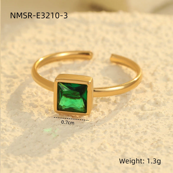 Ring Stainless Steel Geometric Light Luxury Electroplating Jewelry For Women
