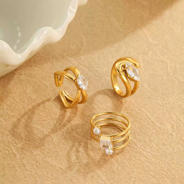 Ring Stainless Steel Geometric Light Luxury Style Electroplated