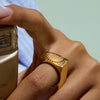 Ring Stainless Steel Geometric Minimalist Electroplating Women's Jewelry