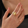 Ring Stainless Steel Geometric Oil Pressure Women