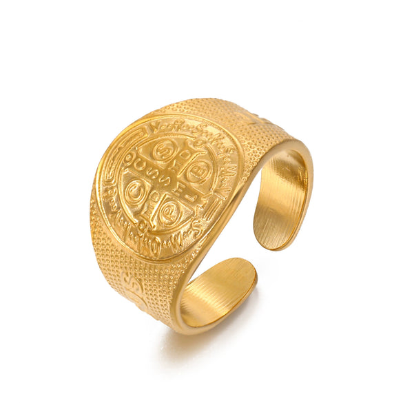 Ring Stainless Steel Geometric Oil Pressure Women