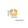 Ring Stainless Steel Geometric Open Heart Leaves Electroplating