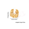 Ring Stainless Steel Geometric Open Heart Leaves Electroplating