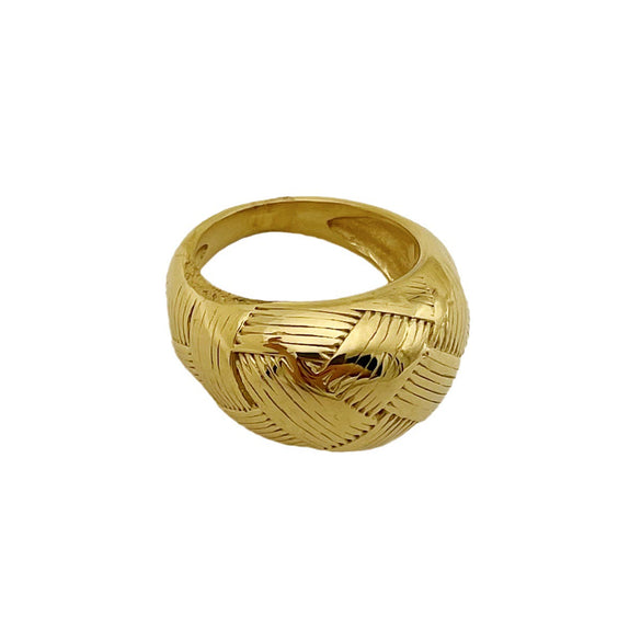 Ring Stainless Steel Geometric Pattern Electroplating Fashion Luxury Wide Face