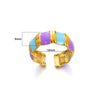 Ring Stainless Steel Geometric U Shape Oil Dripping Enamel Colorful Real Gold Electroplated