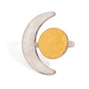 Ring Stainless Steel Gold And Silver Color Matching Hammer Pattern Geometric Moon And Sun Electroplating