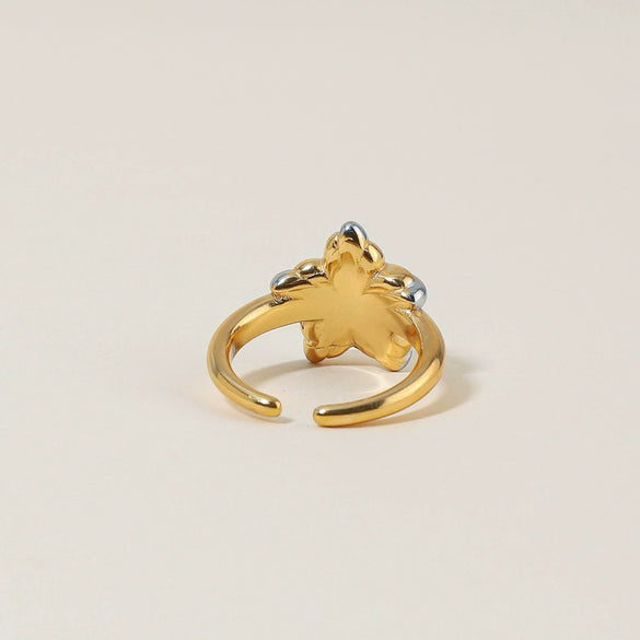 Ring Stainless Steel Gold Plated Star Retro Style