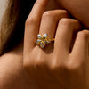 Ring Stainless Steel Gold Plated Star Retro Style
