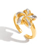 Ring Stainless Steel Gold Plated Star Retro Style