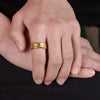 Ring Stainless Steel Goldplated Geometric Frosted Light Luxury Jewelry
