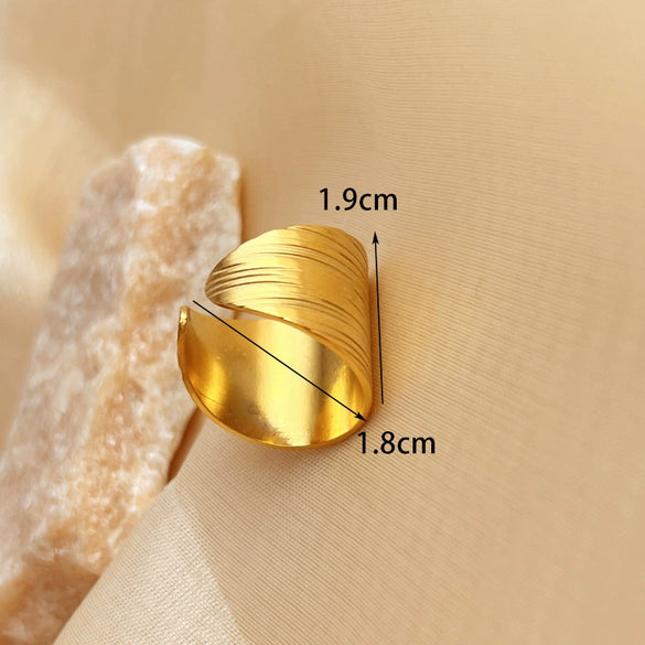 Ring Stainless Steel Heart Geometric Natural Style Electroplating Unisex Opening Adjustable