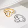 Ring Stainless Steel Heartshaped Electroplated Sweet Style Women's