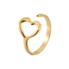 Ring Stainless Steel Heartshaped Electroplated Sweet Style Women's