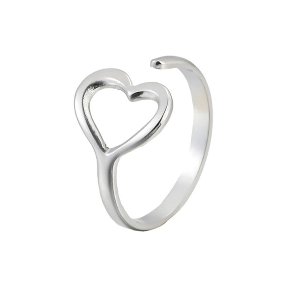 Ring Stainless Steel Heartshaped Electroplated Sweet Style Women's