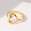 Ring Stainless Steel Heartshaped Electroplated Sweet Style Women's
