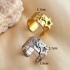 Ring Stainless Steel 18K Gold Plated Heart Geometric Opening Unisex Electroplated