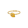 Ring Stainless Steel 18K Gold Plated Letter Open Unisex Electroplated
