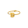 Ring Stainless Steel 18K Gold Plated Letter Open Unisex Electroplated