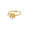 Ring Stainless Steel 18K Gold Plated Letter Open Unisex Electroplated