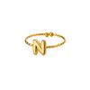 Ring Stainless Steel 18K Gold Plated Letter Open Unisex Electroplated