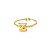 Ring Stainless Steel 18K Gold Plated Letter Open Unisex Electroplated