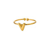Ring Stainless Steel 18K Gold Plated Letter Open Unisex Electroplated