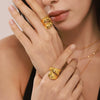 Ring Stainless Steel Light Luxury Geometric Electroplated