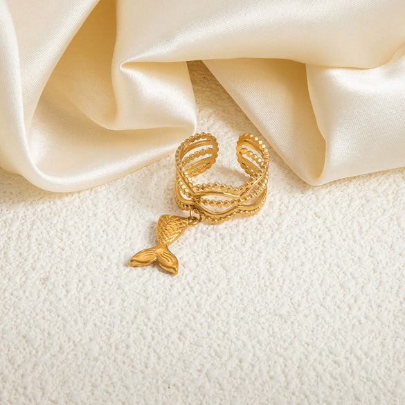 Ring Stainless Steel Light Luxury Minimalist Ushaped Electroplated