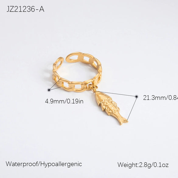 Ring Stainless Steel Light Luxury Minimalist Ushaped Electroplated