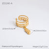 Ring Stainless Steel Light Luxury Minimalist Ushaped Electroplated