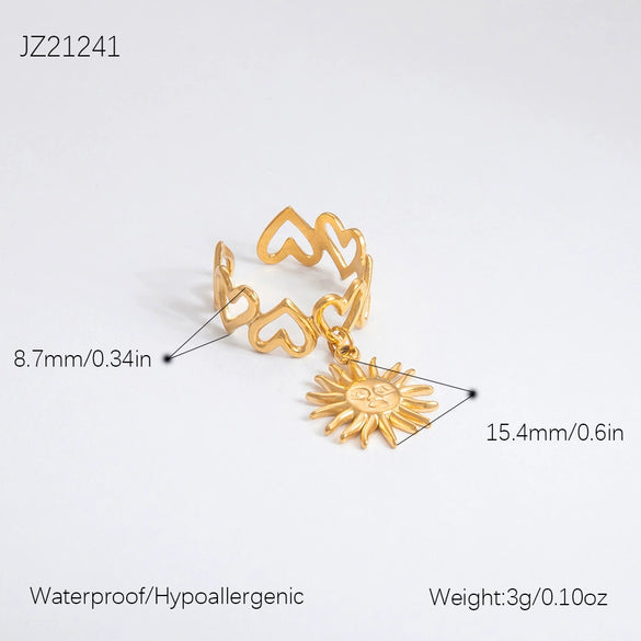 Ring Stainless Steel Light Luxury Minimalist Ushaped Electroplated