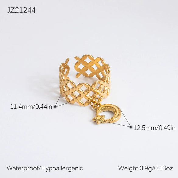 Ring Stainless Steel Light Luxury Minimalist Ushaped Electroplated
