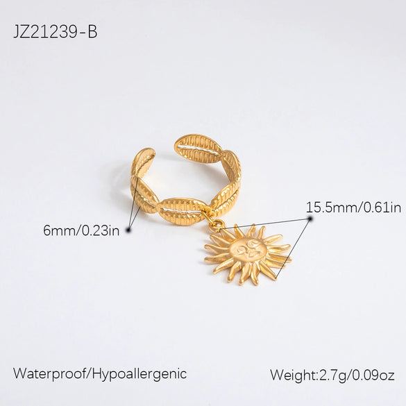 Ring Stainless Steel Light Luxury Minimalist Ushaped Electroplated