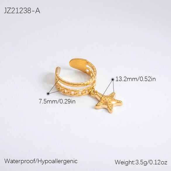 Ring Stainless Steel Light Luxury Minimalist Ushaped Electroplated