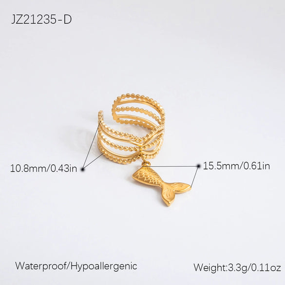 Ring Stainless Steel Light Luxury Minimalist Ushaped Electroplated