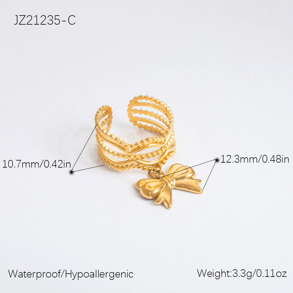 Ring Stainless Steel Light Luxury Minimalist Ushaped Electroplated