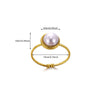 Ring Stainless Steel Pearls Geometric Exaggerated Four Petal Flower Electroplating
