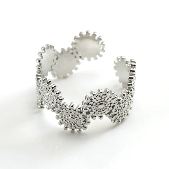 Ring 316L Stainless Steel Retro Geometric Electroplating Women's