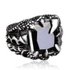 Ring Stainless Steel Ruby Dragon Claw Personality Animals Oil Design