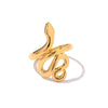 Ring Stainless Steel Snakeshaped Geometric Electroplated