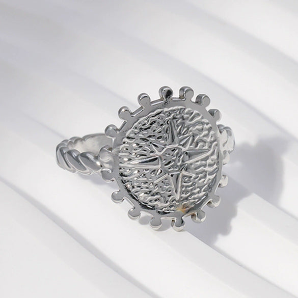 Ring Stainless Steel Star Punk Style Unisex