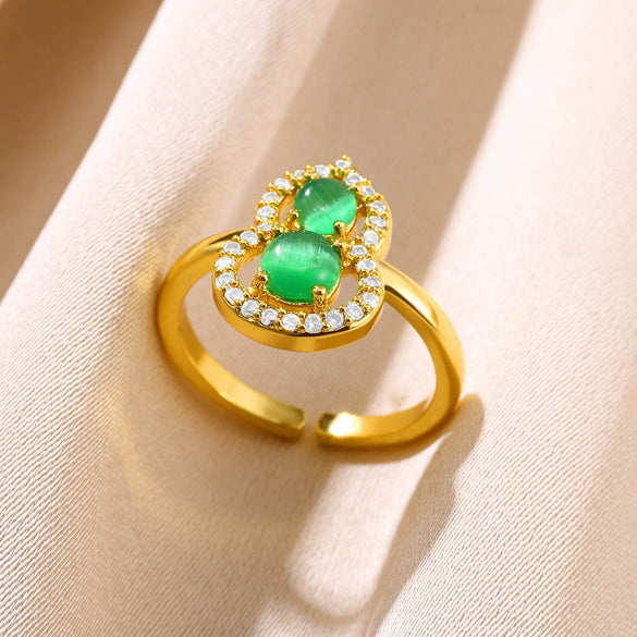 Ring Stainless Steel Vintage Geometric U Shape Electroplating