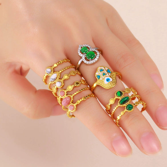 Ring Stainless Steel Vintage Geometric U Shape Electroplating