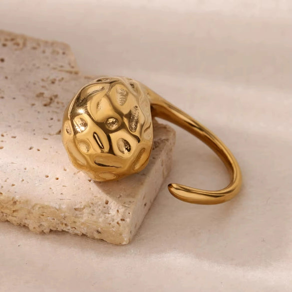 Ring Stainless Steel Water Drop Shape Geometric Electroplating Women