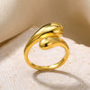 Ring Stainless Steel Water Drop Shape Geometric Electroplating Women