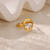 Ring Stainless Steel Zircon Electroplated For Women