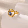 Ring Stainless Steel Zircon Electroplated For Women