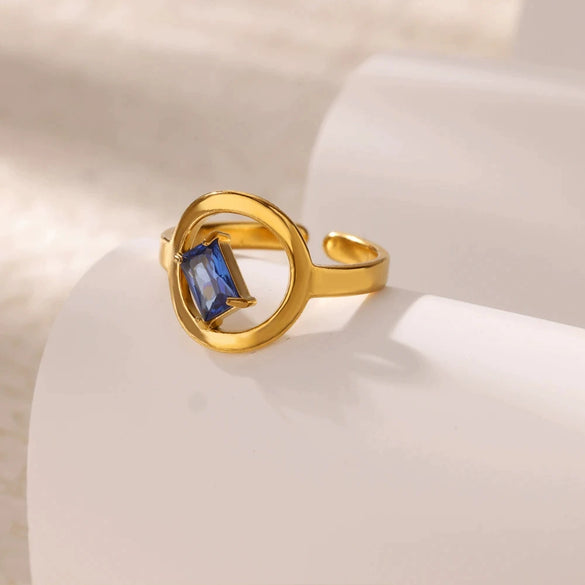 Ring Stainless Steel Zircon Electroplated For Women
